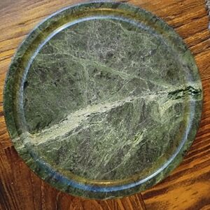Green Marble Cheese Dome Base Dish 7 1/4" Dutch Garden, Candle Base